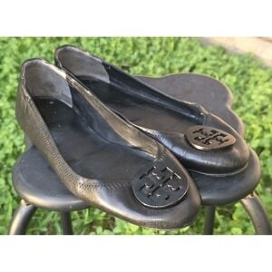 Tory Burch Womens Minnie Travel Pave Ballet Flats Perfect Black/Jet Sz10